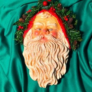 Santa Paper Mache Hanging Ornament